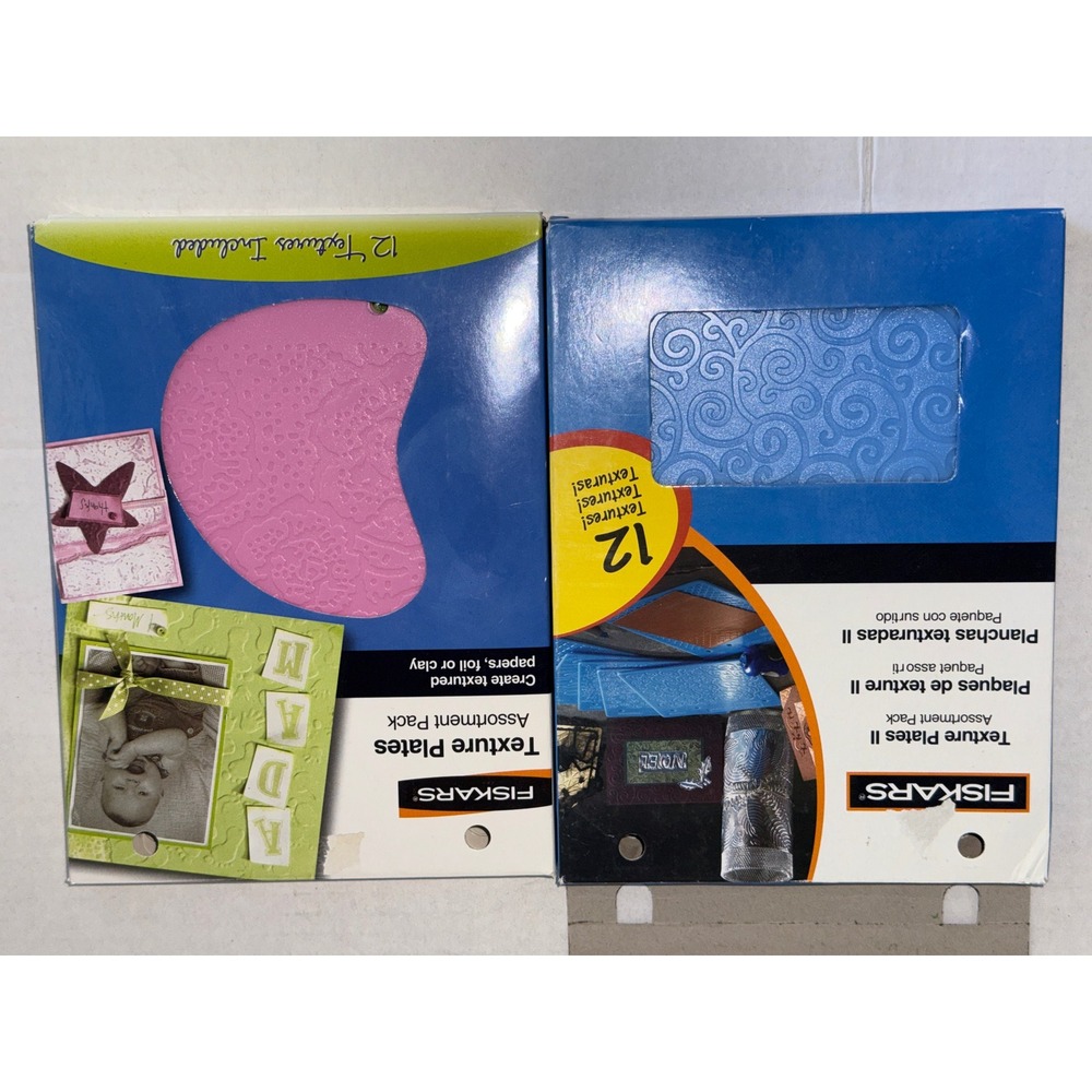 Fiskars Texture Plates Assortment Pack & Texture Plates II Lot 12-5686 12-5659